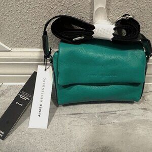 Aimee Kestenberg Genuine Leather Broadway Mini Crossbody - Earth Green NWT